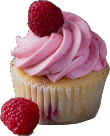 A raspberry cupcake